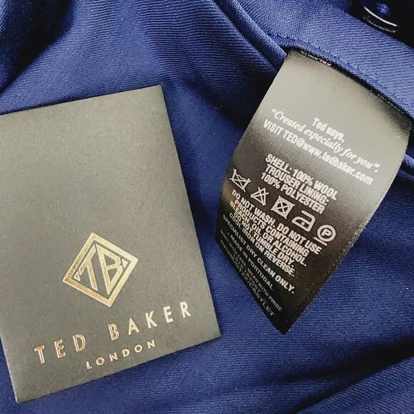 NEW Ted Baker Castlet Debonair Plain Suit Trouser Blue Pant Men's Size 30 Long - Picture 4 of 12
